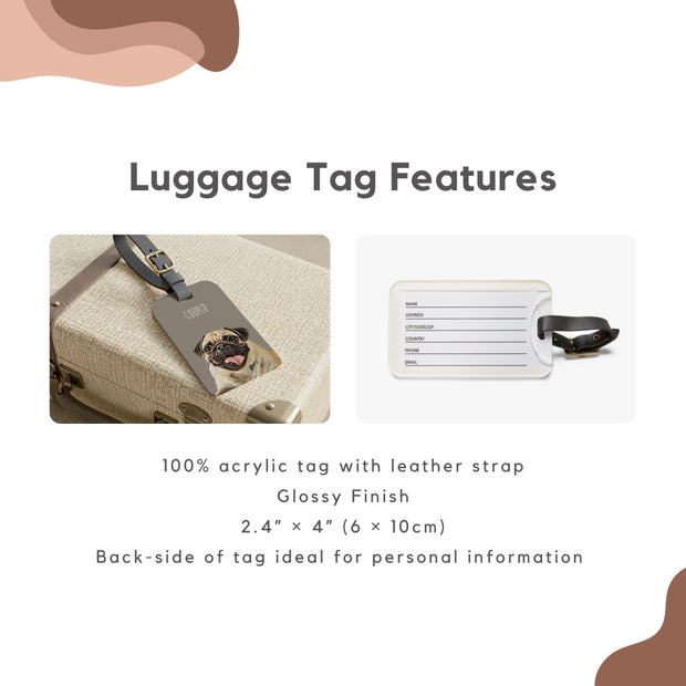 Custom Pet Luggage Tag Using Pet Photo + Name luggage tag Mod Paws 