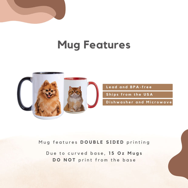 Custom Pet Color Mug - Pet Photo + Name Pet Mugs Mod Paws 