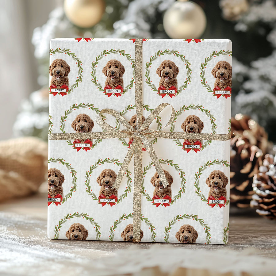 Custom Wrapping Paper Using Pet Photo + Name wrapping paper Mod Paws
