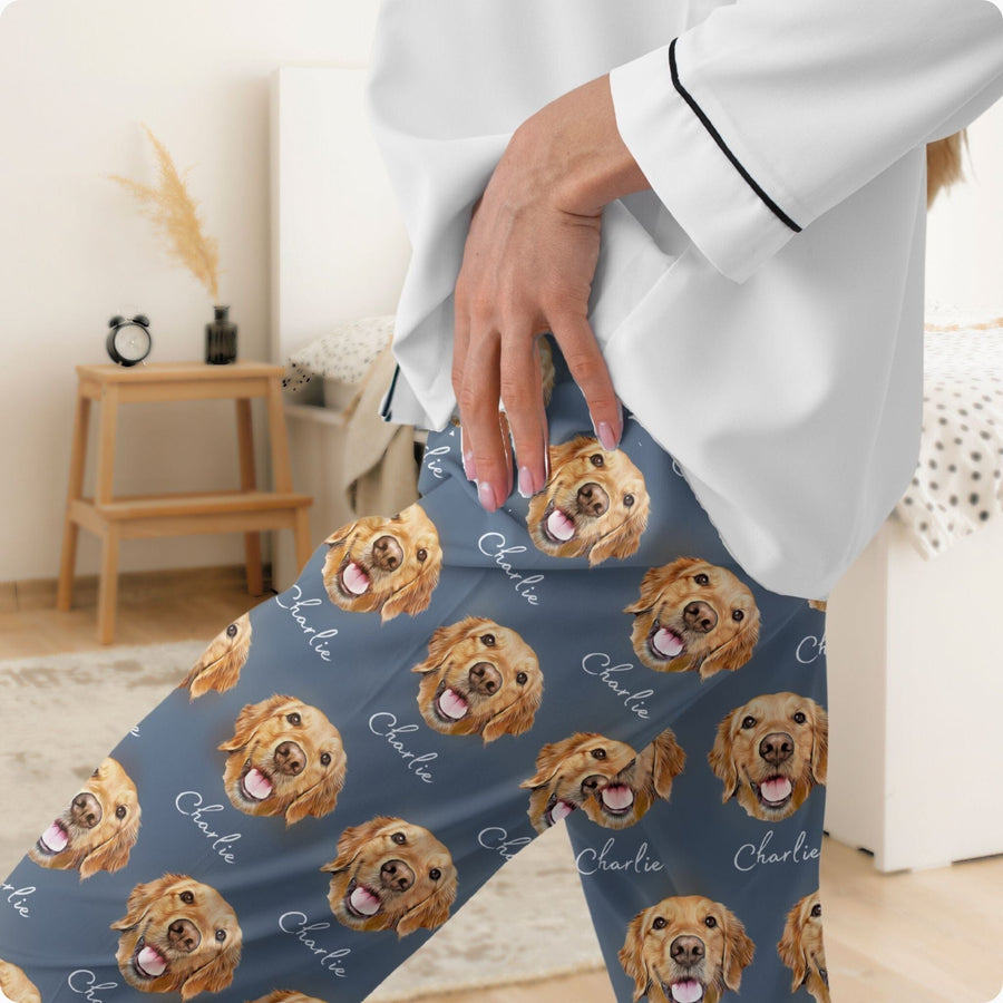 Custom Solid Color Pet Pajamas Using Pet Photo + Name Pajamas Mod Paws
