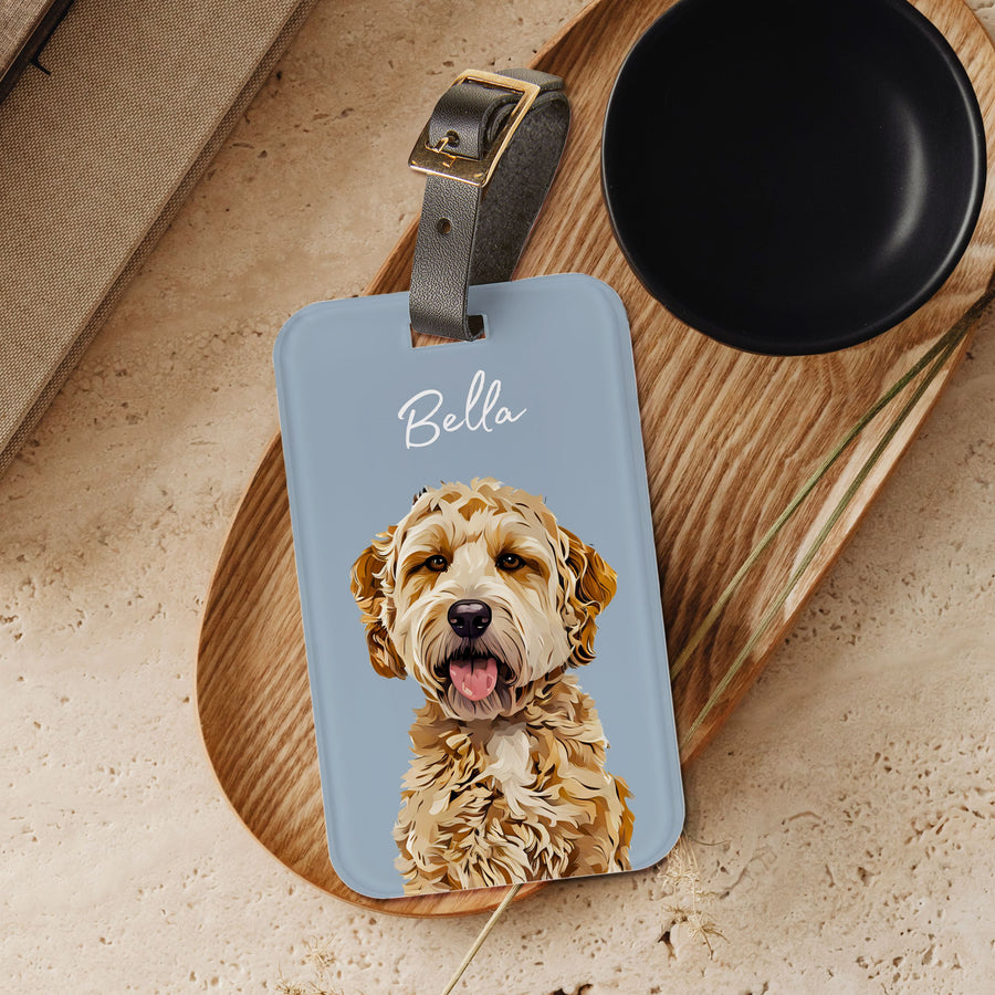 Custom Pet Luggage Tag Using Pet Photo + Name luggage tag Mod Paws