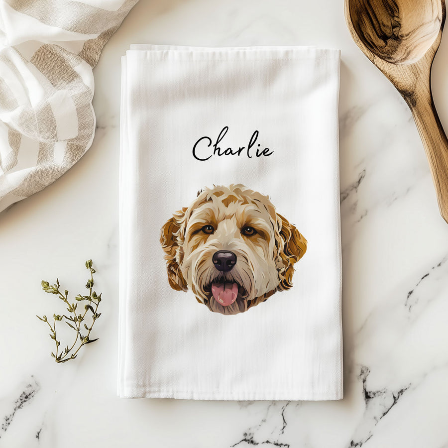 Custom Pet Tea Towel - Pet Photo + Name Pet Tea towel Mod Paws