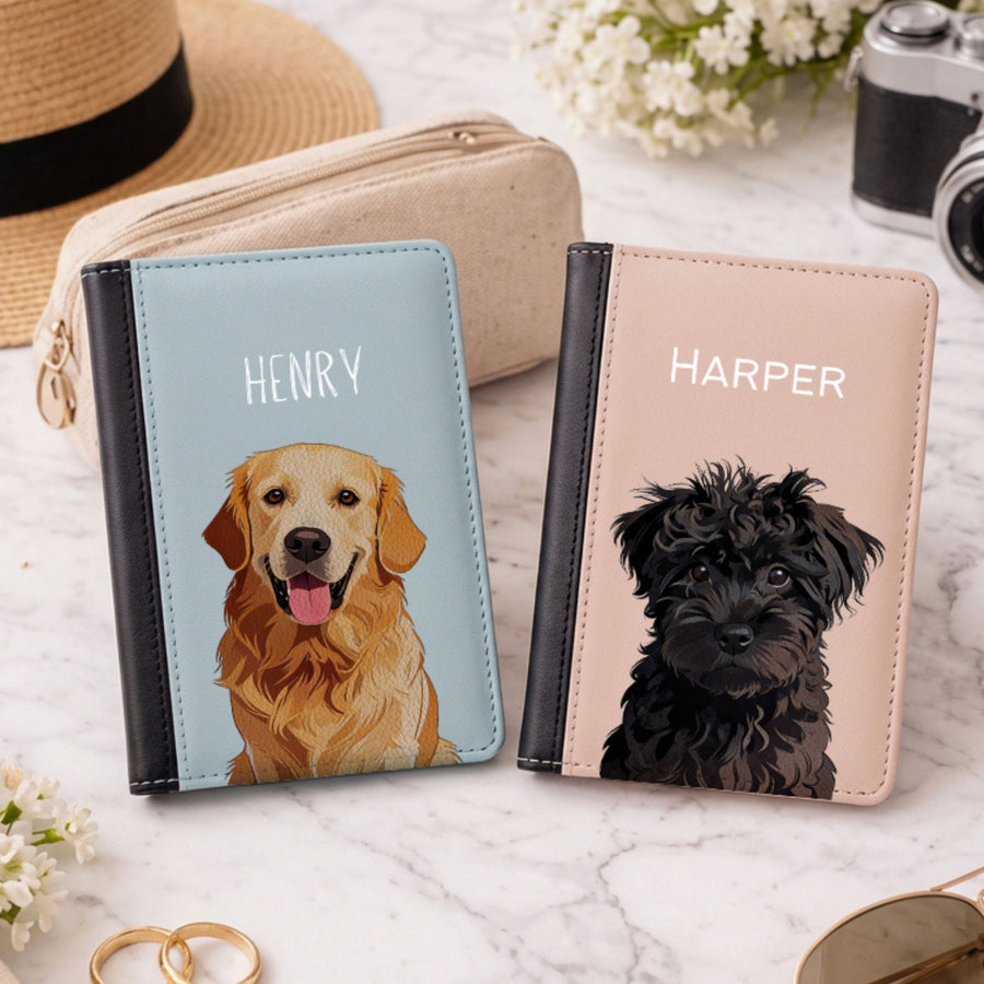 Custom Pet Passport Case - Pet Photo + Name Pet Passport Case Mod Paws
