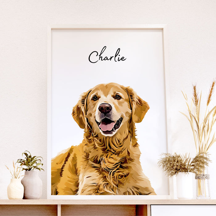 Custom Pet Portrait - Pet Photo + Name Pet Portraits Mod Paws 