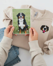 Custom Embroidered Pet Sweater - Pet Photo + Name