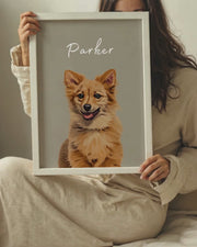 Custom Pet Portrait - Pet Photo + Name