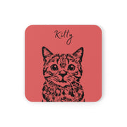 Custom Pet Coasters - Pet Photo + Name Pet Coasters Mod Paws Red Set of 2 1