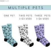 Custom Pet Socks - Pet Photo + Name Pet Socks Mod Paws 