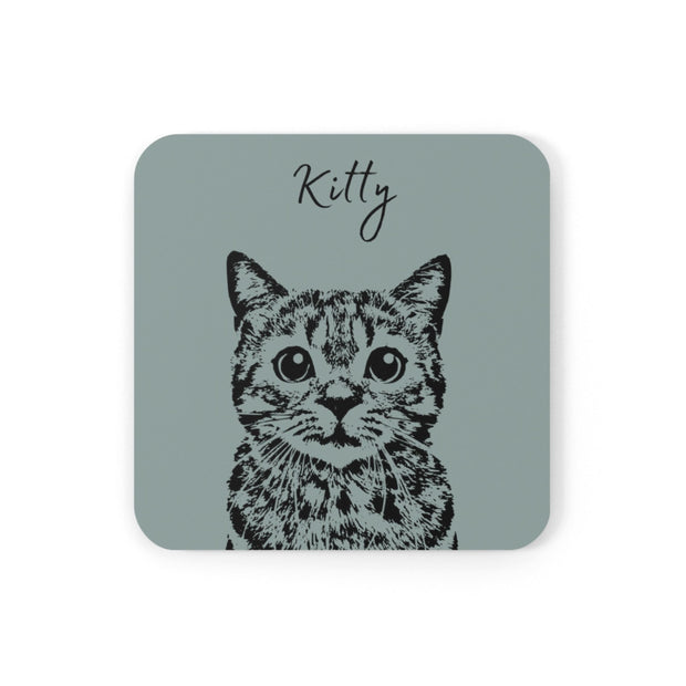 Custom Pet Coasters - Pet Photo + Name Pet Coasters Mod Paws Olive Set of 2 1