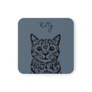 Custom Pet Coasters - Pet Photo + Name Pet Coasters Mod Paws Navy Set of 2 1