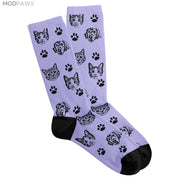 Custom Pet Socks - Pet Photo + Name Pet Socks Mod Paws Violet S Unisex 1