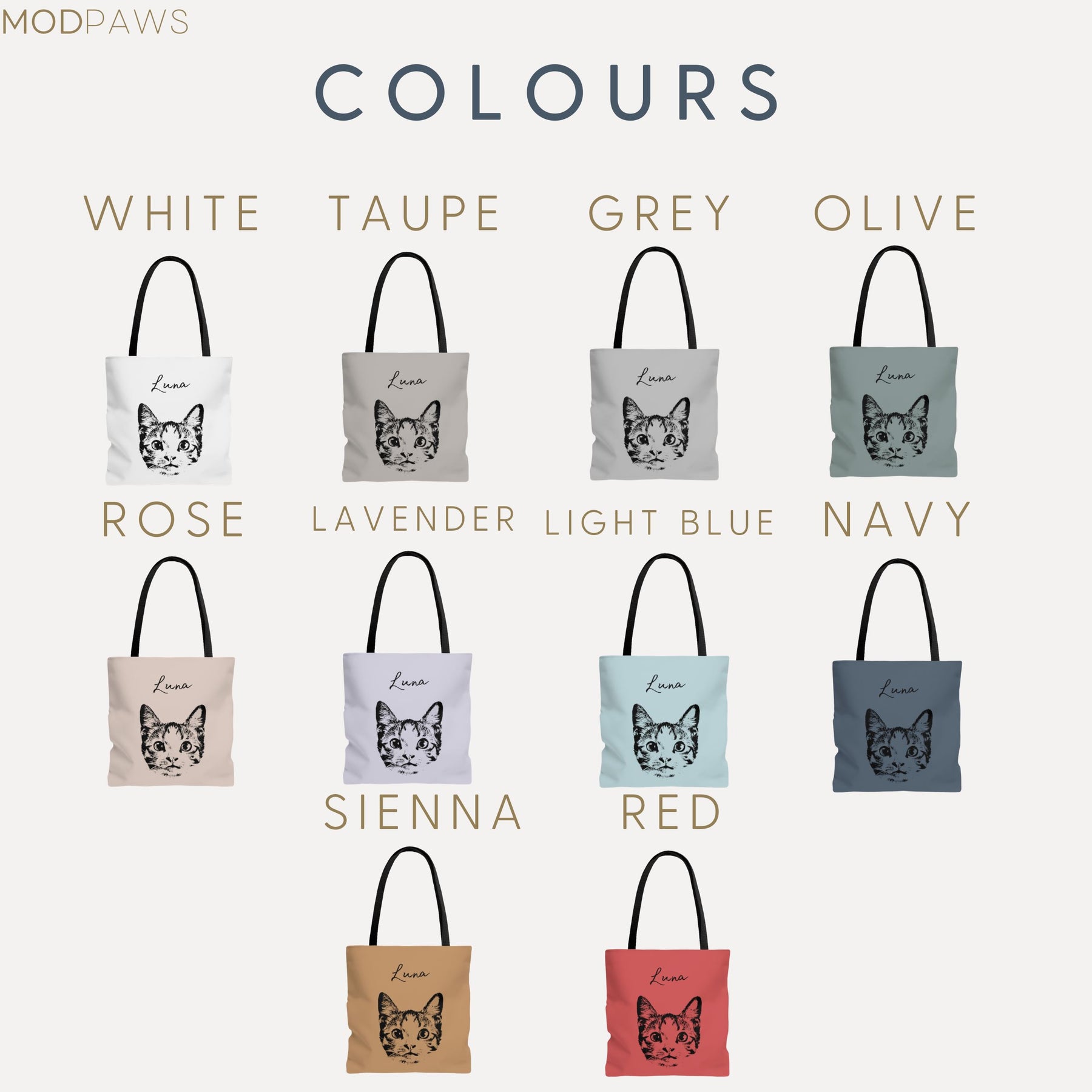 Customized Pet Avatar Tote Bag Personalized Name And Background Color -  Personalized Gifts & Engraved Gifts for Any Occasions from Justyling