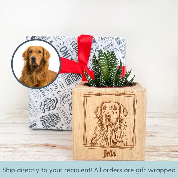 Custom Pet Memorial Plant - Pet Photo + Name Pet Plant Mod Paws 