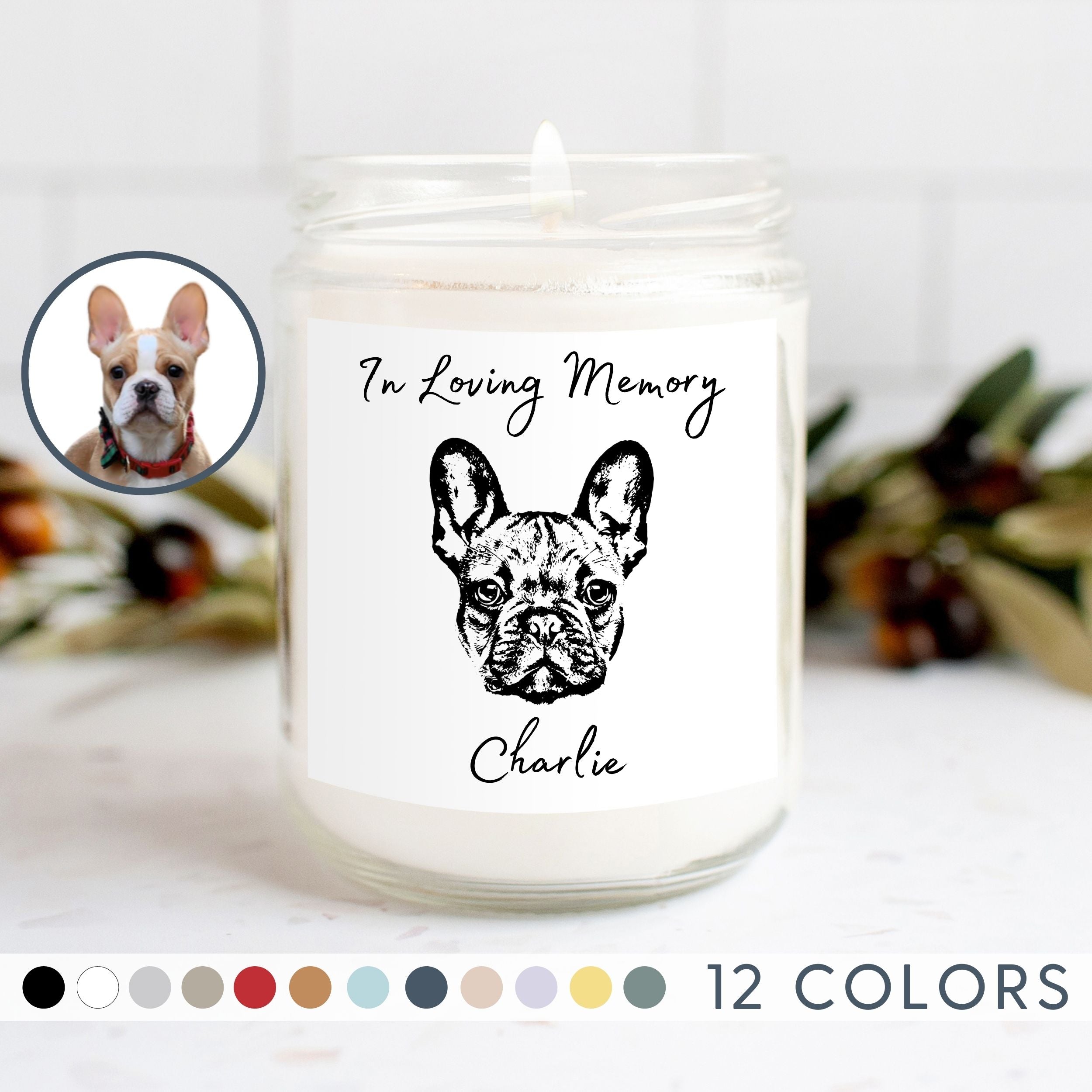 Gift for Pet Parent / Personalized Cat Print Candle / Christmas