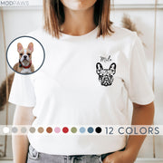 Custom Pet Shirt - Corner Pet Photo + Name Pet Shirt Mod Paws 