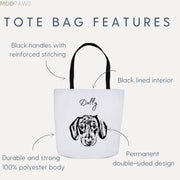 Custom Pet Tote Bag - Pet Photo + Name Pet Tote Bag Mod Paws 