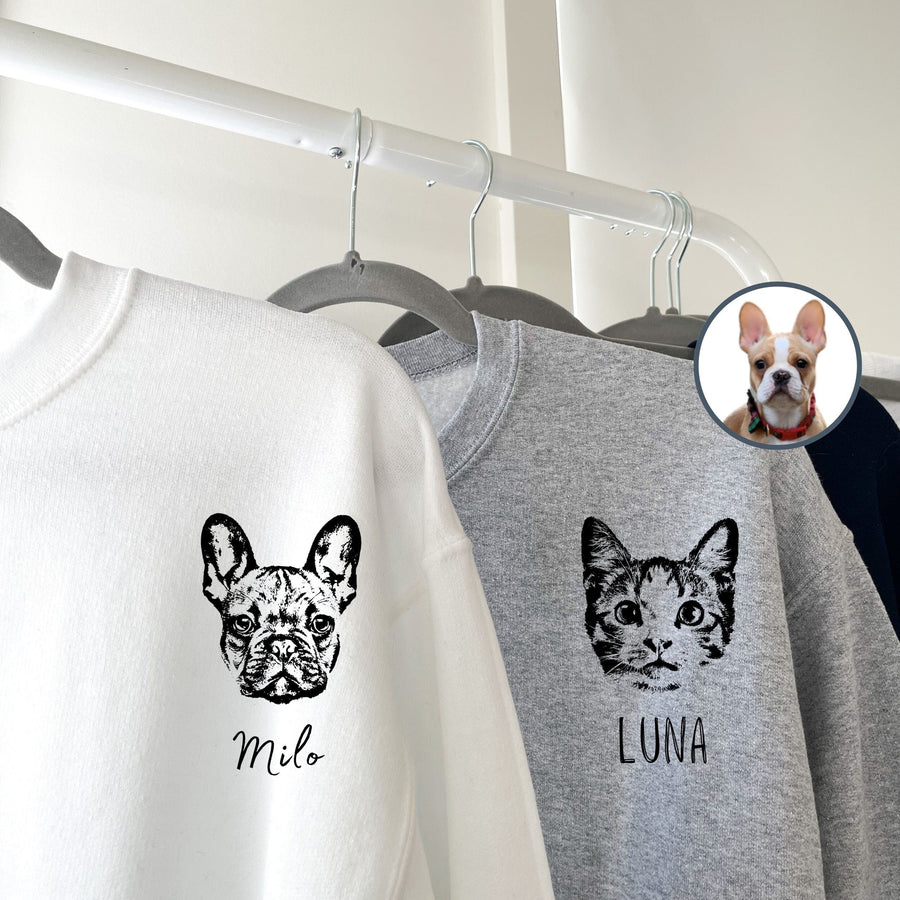 Custom Pet Sweater - Corner Pet Photo + Name Pet Sweater Mod Paws
