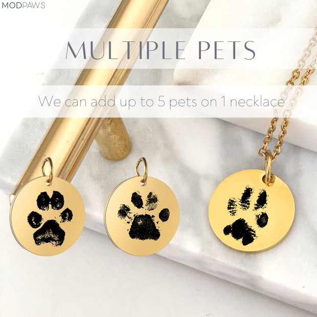 Custom Pet Paw Necklace - Pet Paw + Name Paw Necklace Mod Paws 